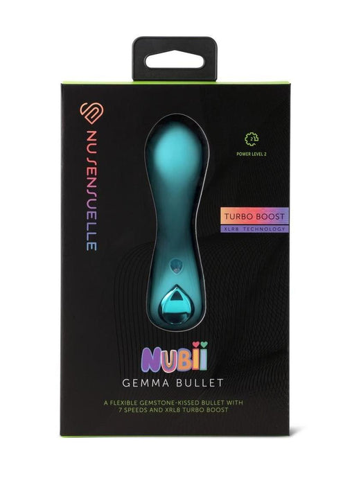 Nu Sensuelle Nubii Gemma Turbo Rechargeable Silicone Bullet Vibrator - Blue