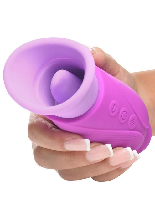 Lickgasm Licking Violet Sucking Licking Rechargeable Silicone Vibrator - Purple