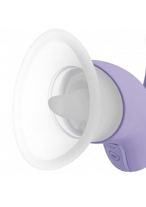 Vive Callalily Silicone Rechargeable Triple Motor G-Spot tap, Vulva, Breast Suction and Tongue Vibrator - Lavender
