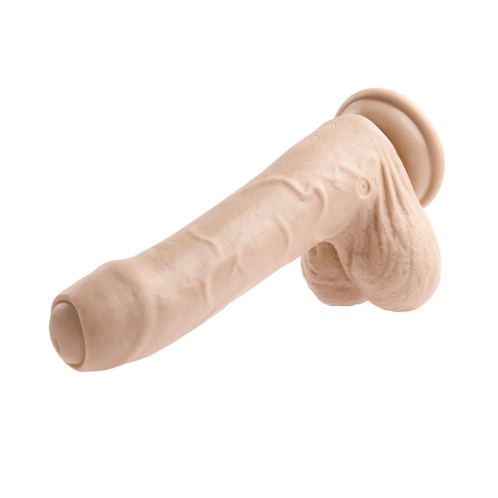 Peek A Boo Vibrating Rechargeable Silicone Dildo - Vanilla