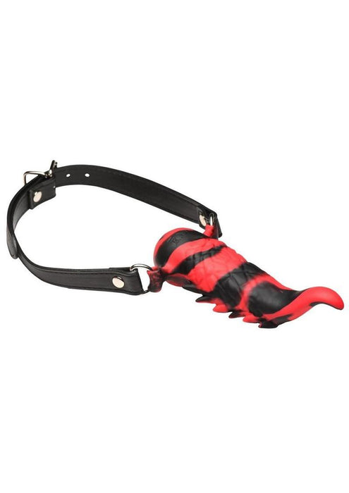 Creature Cocks Demon's Tongue Vibrating Rechargeable Silicone Oral Enhancer with Harness - Red/Black