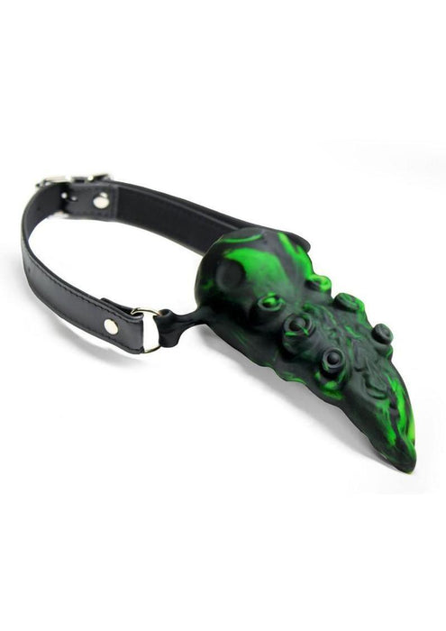 Creature Cocks Dragon's Lick Vibrating Rechargeable Silicone Oral Enhancer with Harness - Green/Black
