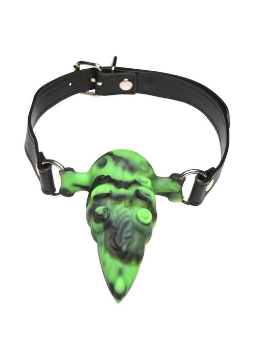 Creature Cocks Dragon's Lick Vibrating Rechargeable Silicone Oral Enhancer with Harness - Green/Black