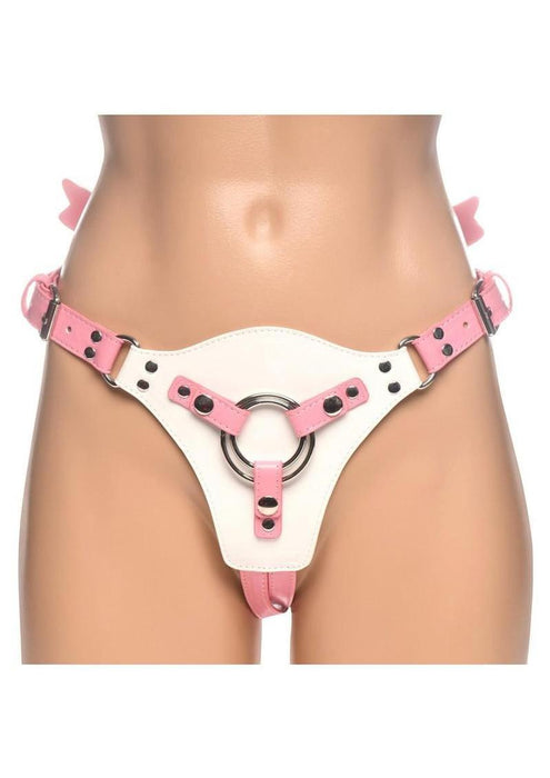 Creature Cocks Solyra Adjustable Strap-On Harness - White/Pink