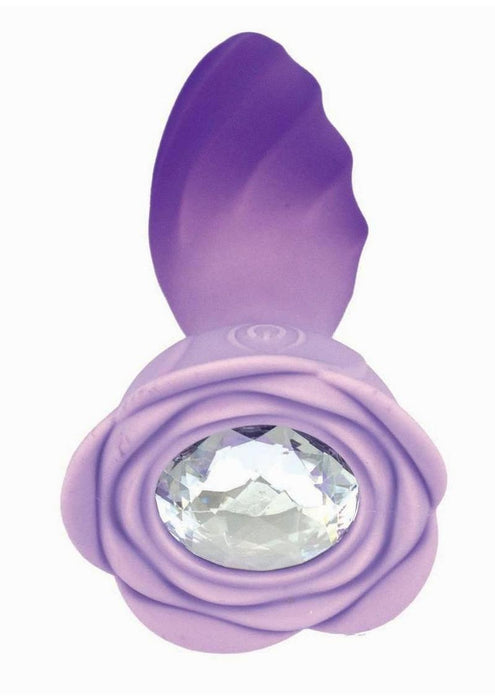 Goddess Remote Control Rotating Jewel Rechargeable Silicone Plug - Purple