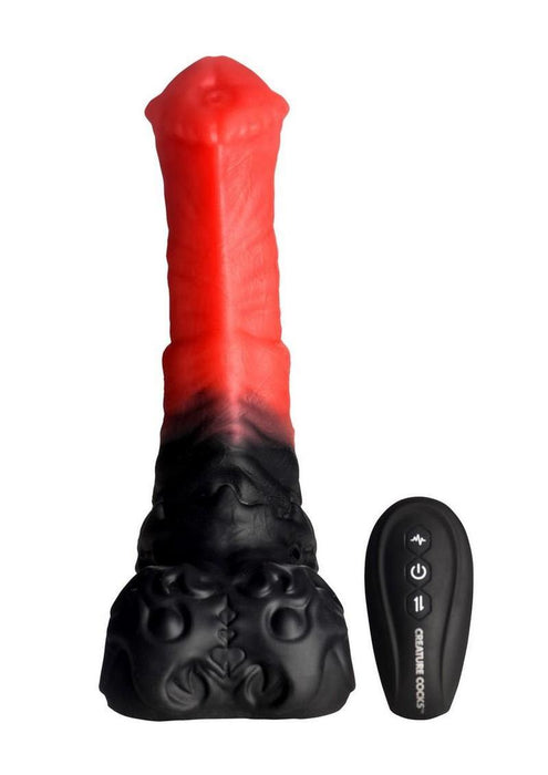 Creature Cocks Ultimate Centaur Thrusting & Vibrating Rechargeable Silicone Dildo with Remote Control - Red/Black
