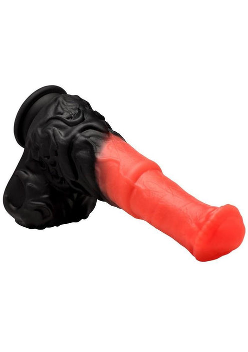 Creature Cocks Ultimate Centaur Thrusting & Vibrating Rechargeable Silicone Dildo with Remote Control - Red/Black