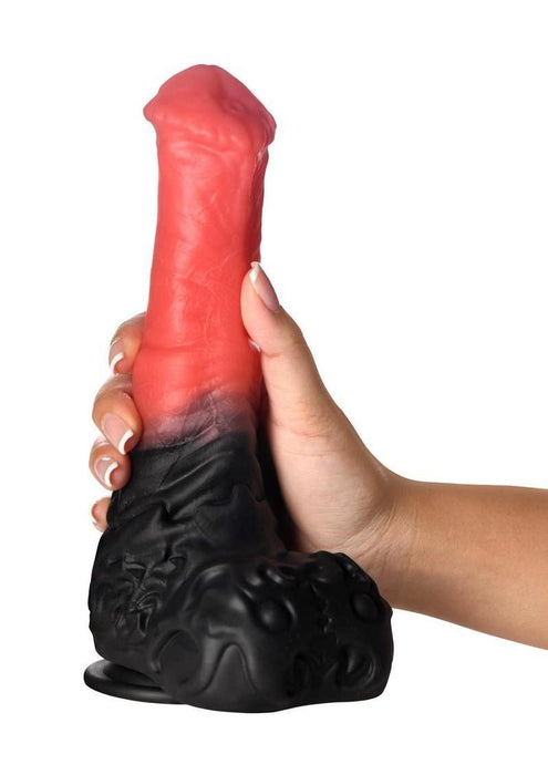 Creature Cocks Ultimate Centaur Thrusting & Vibrating Rechargeable Silicone Dildo with Remote Control - Red/Black