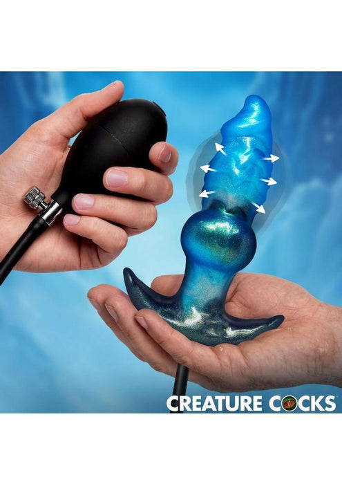 Creature Cocks Blizzard Inflatable Silicone Anal Plug - Blue