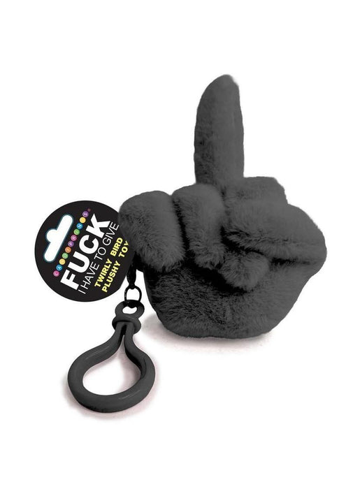 Fucks to Give Twirly Bird Plushy Keychain Charm - Black