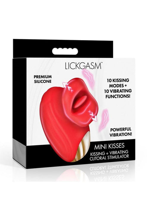 Lickgasm Mini Kisses Kissing & Vibrating Rechargeable Silicone Clitoral Stimulator - Red
