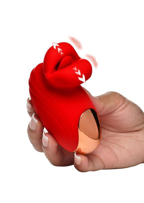 Lickgasm Mini Kisses Kissing & Vibrating Rechargeable Silicone Clitoral Stimulator - Red