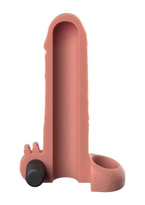 Fantasy X-Tensions Vibrating Real Feel Extension with Rechargeable Bullet 1in - Vanilla