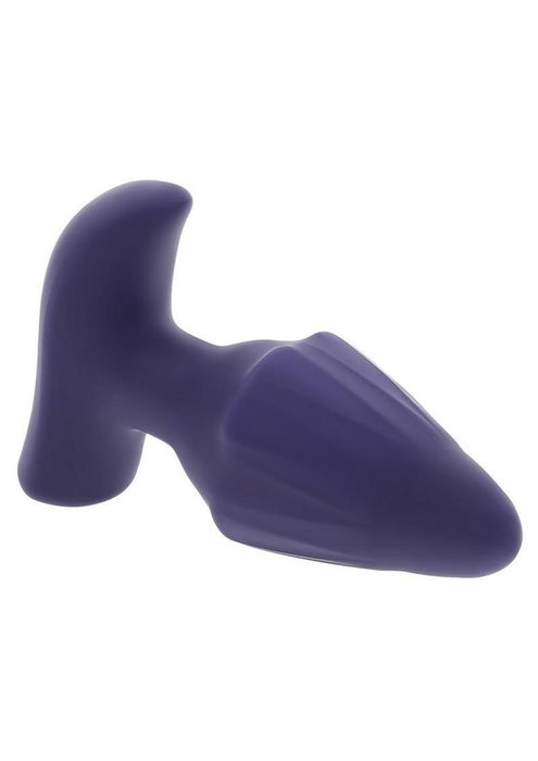 Starburst Rechargeable Silicone Expandable Anal Plug with Remote - Purple