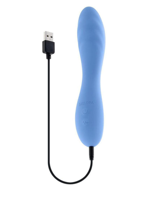 Selopa Hit The Mark Rechargeable Silicone Curved Vibrator - Blue