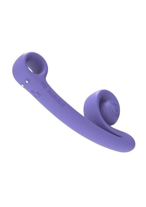 SVibe Snail CURVE Rechargeable Silicone Vibrator with Clitoral Stimulator - Periwinkle