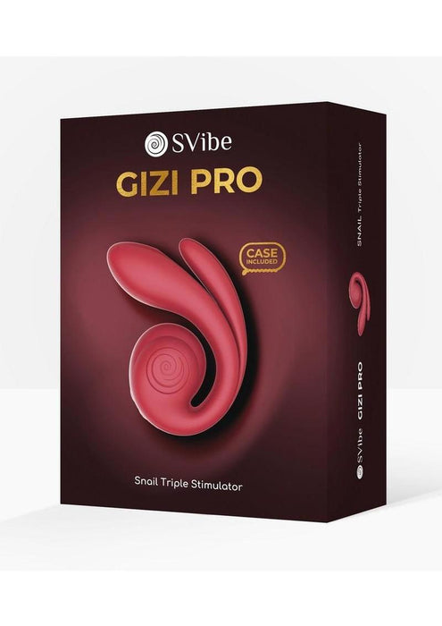 SVibe Snail GIZI Pro Rechargeable Silicone Triple Stimulator - Bordeaux