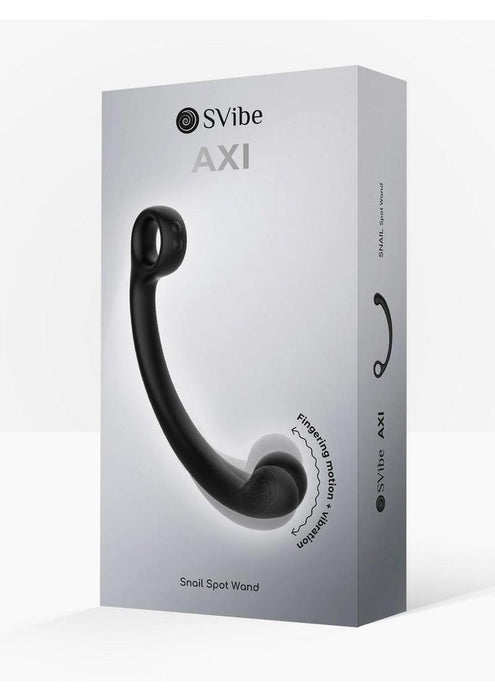 SVibe Snail AXI Rechargeable Silicone Custom Vibrating Spot Wand - Granit Noir
