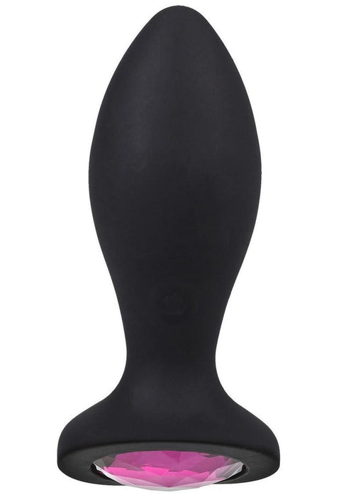 Booty Bling Jeweled Wearable Vibrating Silicone Plug 3In - Pink