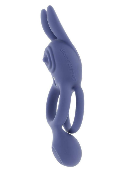 Zero Tolerance Naughty Bunny Rechargeable Silicone Vibrating Rabbit Cock Ring - Purple