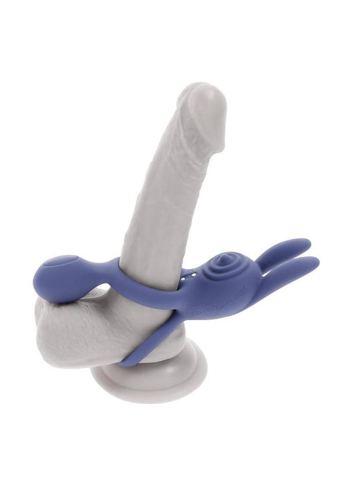 Zero Tolerance Naughty Bunny Rechargeable Silicone Vibrating Rabbit Cock Ring - Purple