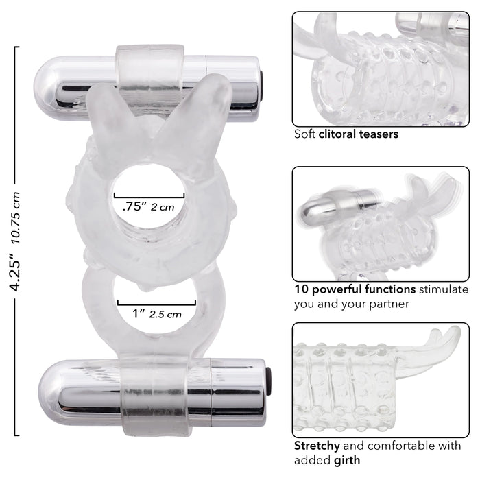Endless Desires Couples Enhancer with Removable Bullets 4.25in - Clear