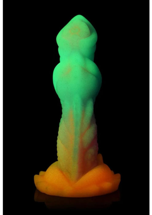 Creature Cocks Aqua-Cock Glow in the Dark Silicone Dildo - Multicolor