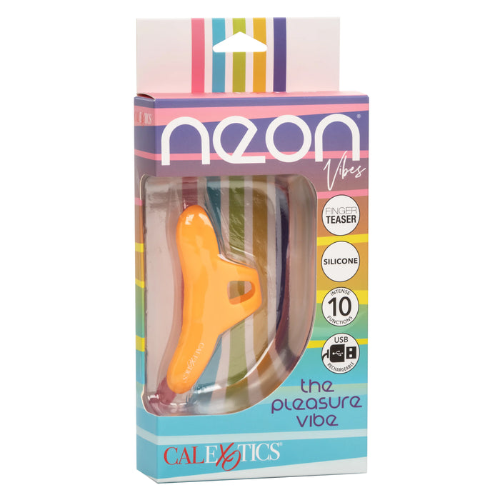 Neon Vibes The Pleasure Vibe Rechargeable Silicone Finger Vibrator - Orange