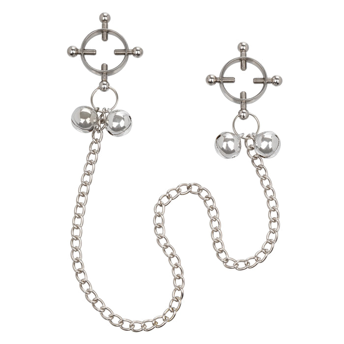 Nipple Grips 4-Point Nipple Press With Bells - Silver