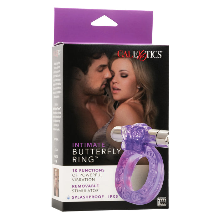 Calexotics Intimate Butterfly Ring Multispeed Micro Stimulator With Erection Enhancer Purple