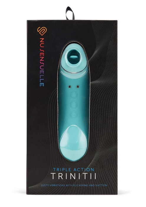 Nu Sensuelle Trinitii Rechargeable Silicone Vibrator - Electric Blue