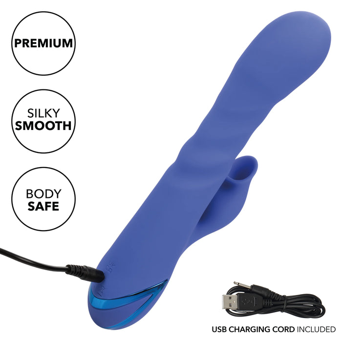 California Dreaming L.A. Love Rechargeable Silicone Vibrator with Clitoral Stimulator - Blue