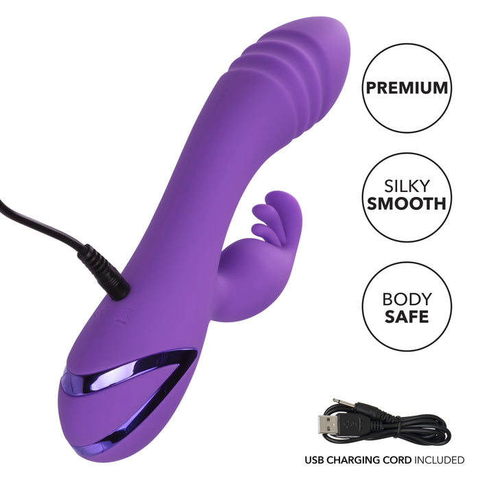California Dreaming West Coast Wave Rider Silicone Rechargeable Rabbit Vibrator - Purple