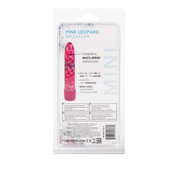 Leopard Waterproof Mini Massager 4.5in - Pink