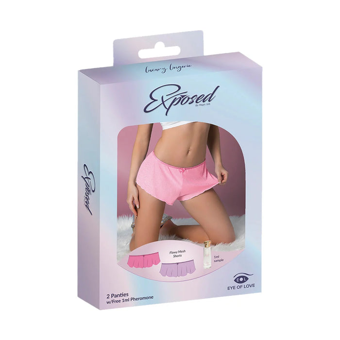 Magic Silk Pheromone Panties Flowy Mesh Short 2-Pack