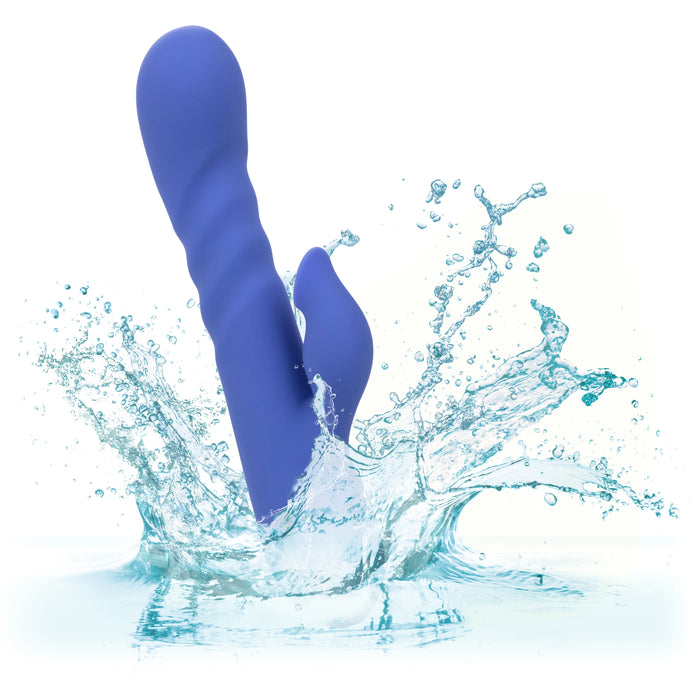 California Dreaming L.A. Love Rechargeable Silicone Vibrator with Clitoral Stimulator - Blue