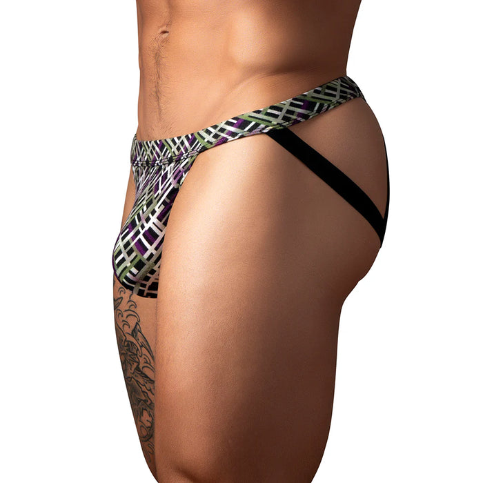 Gridlock'd Jock with Strap Print