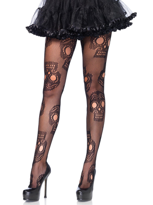 9982 Sugar skull net pantyhose