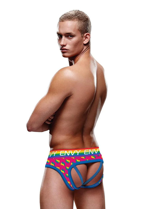BLE300 M/L RAINBOW HEARTS BUBBLE BUTT JOCK