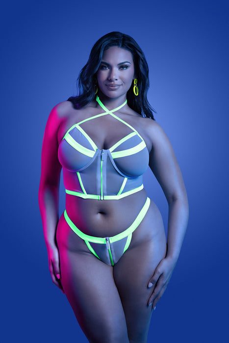 GL2544 Supernatural Zipper Bra Top & Panty