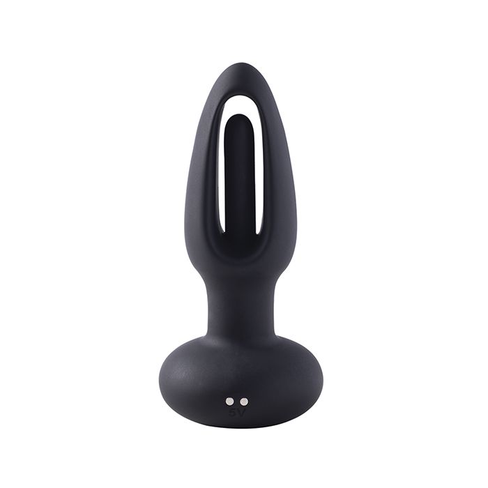 Snuggy Flapping Anal Plug Vibrator - Black