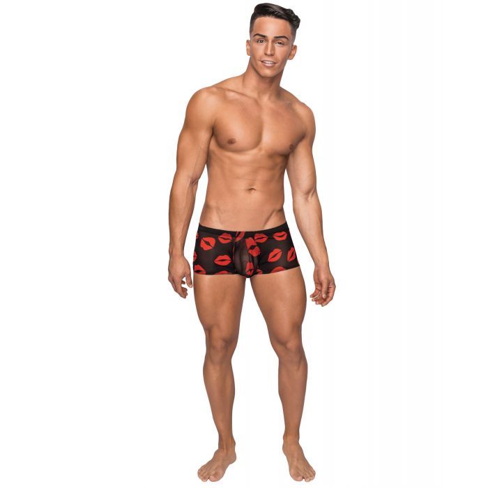 SM Kiss Me Stretch Mesh Mini Short Blk/Rd