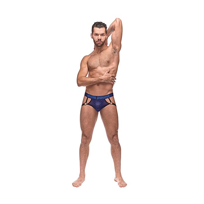 L/XL Blue Diamond Mesh Jock