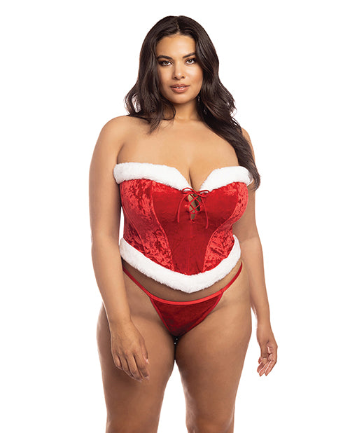 61-11529 Holiday Santa's Entourage Boned Velvet Bustier