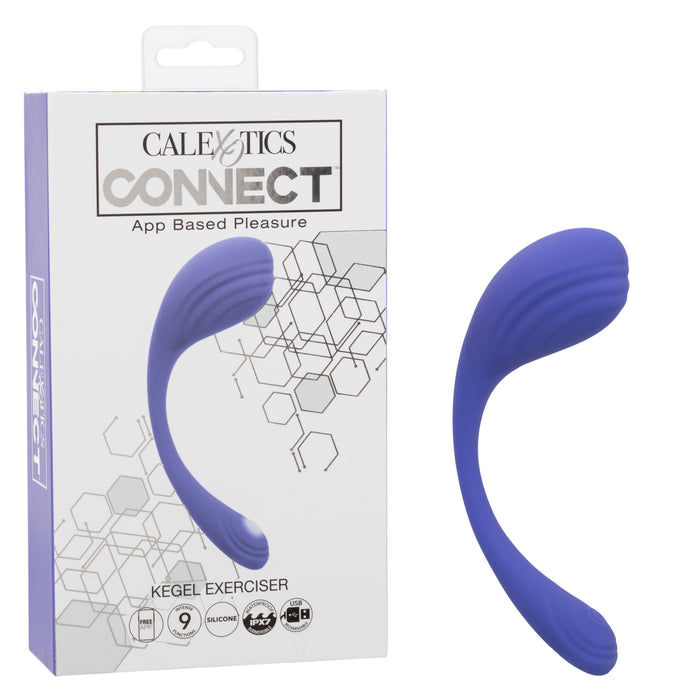 CalExotics Connect Kegel Exerciser Rechargeable Silicone App Compatible Stimulator with Remote - Purple