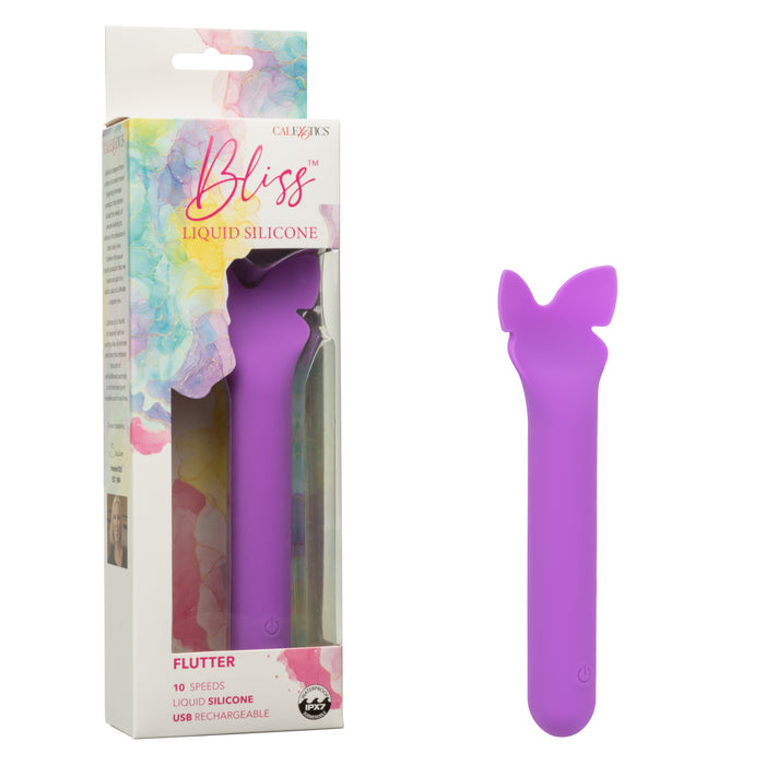 Bliss Liquid Silicone Flutter Rechargeable Clitoral Stimulator - Purple