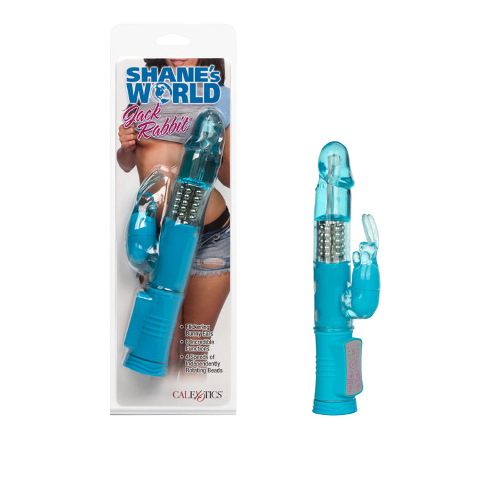 Shane's World Jack Rabbit Beaded Vibrator - Blue