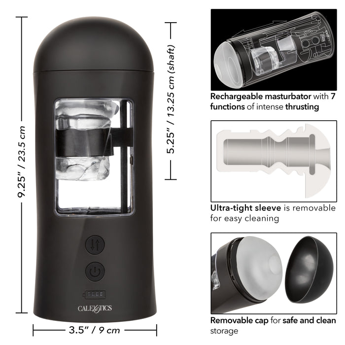 Bionic Power Stroking Rechargeable Anal Masturbator - Black