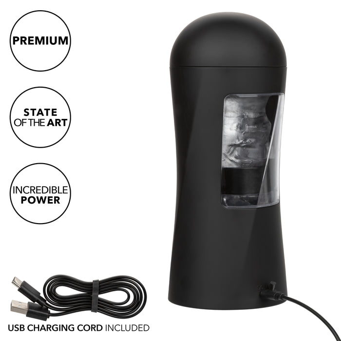 Bionic Power Stroking Rechargeable Anal Masturbator - Black