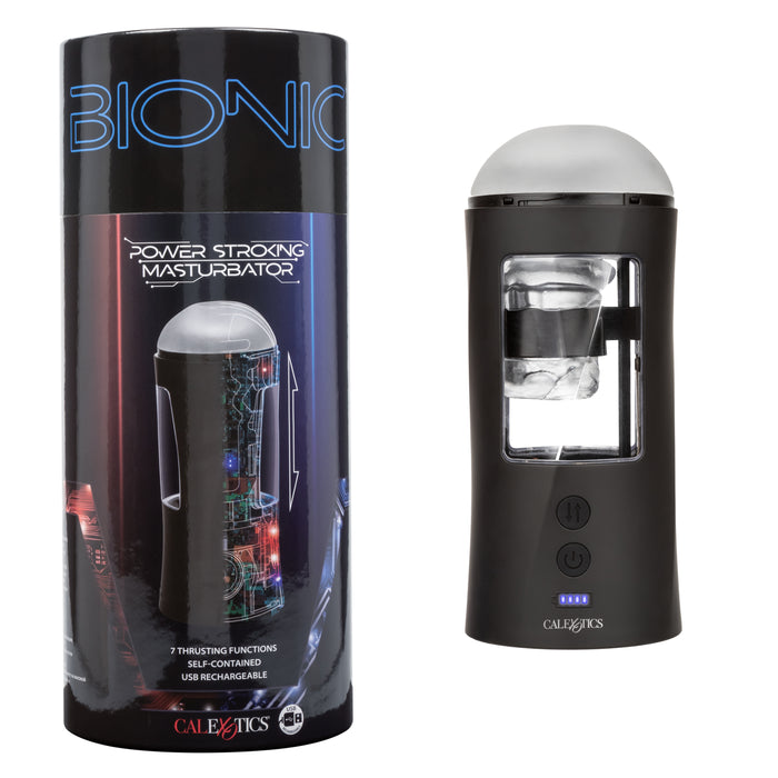 Bionic Power Stroking Rechargeable Anal Masturbator - Black